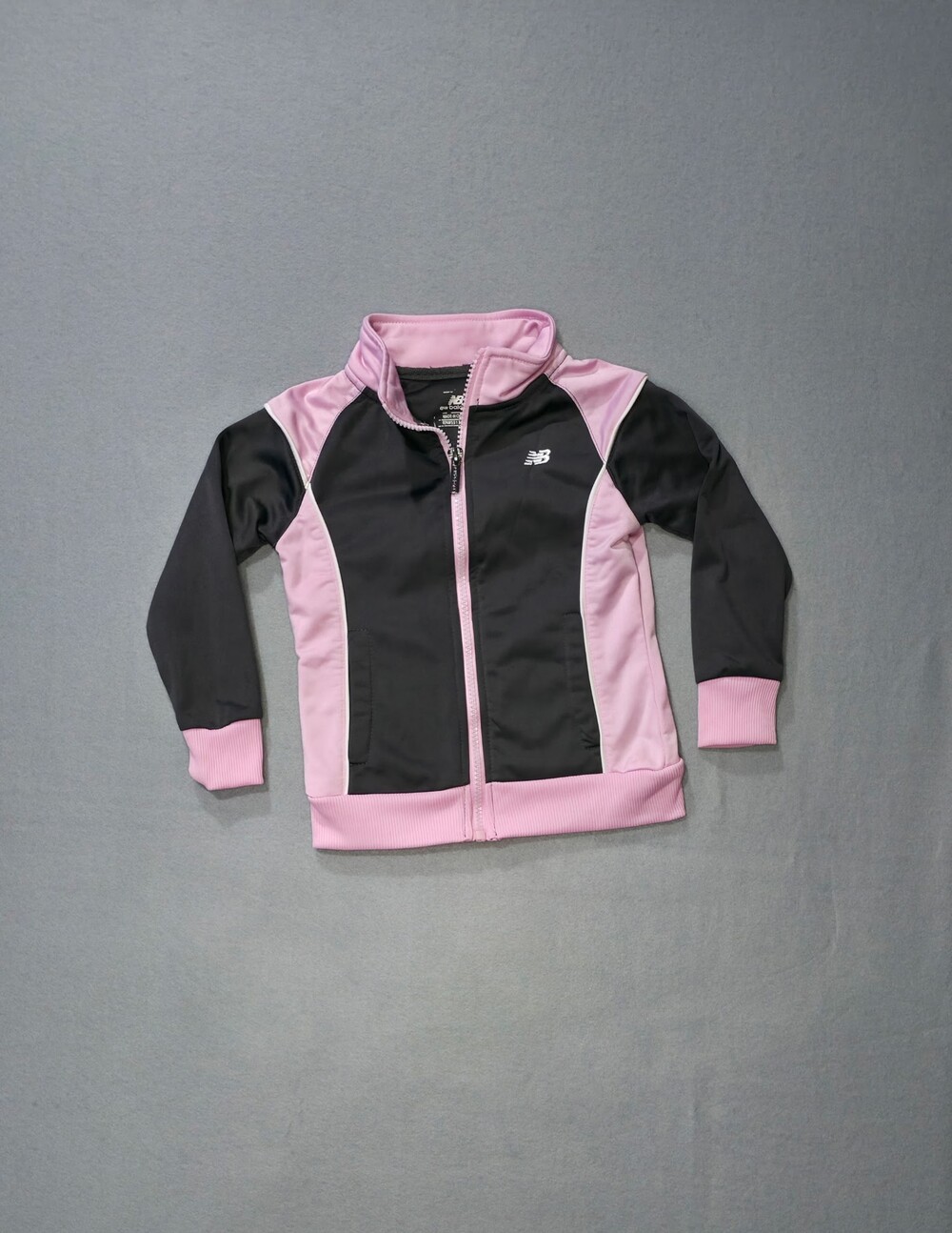 New Balance Kids Track Jacket, Babt Pink and Black Zip Up - Size 3T